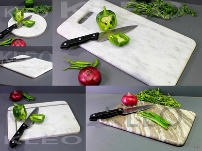 KLEO Marble Chopping Board Cutting Board Cheese Board Cheese Platter Kitchen Appliance Wine Serve-ware Birthday Anniversary Corporate Gift (9" Round)