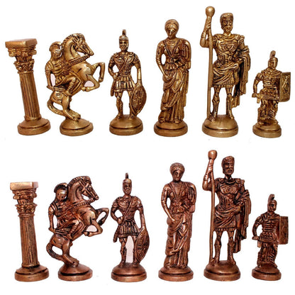 StonKraft Brass Wooden Chess Pieces Pawns Chessmen Figure Figurine Pieces Coins (3.5" King)