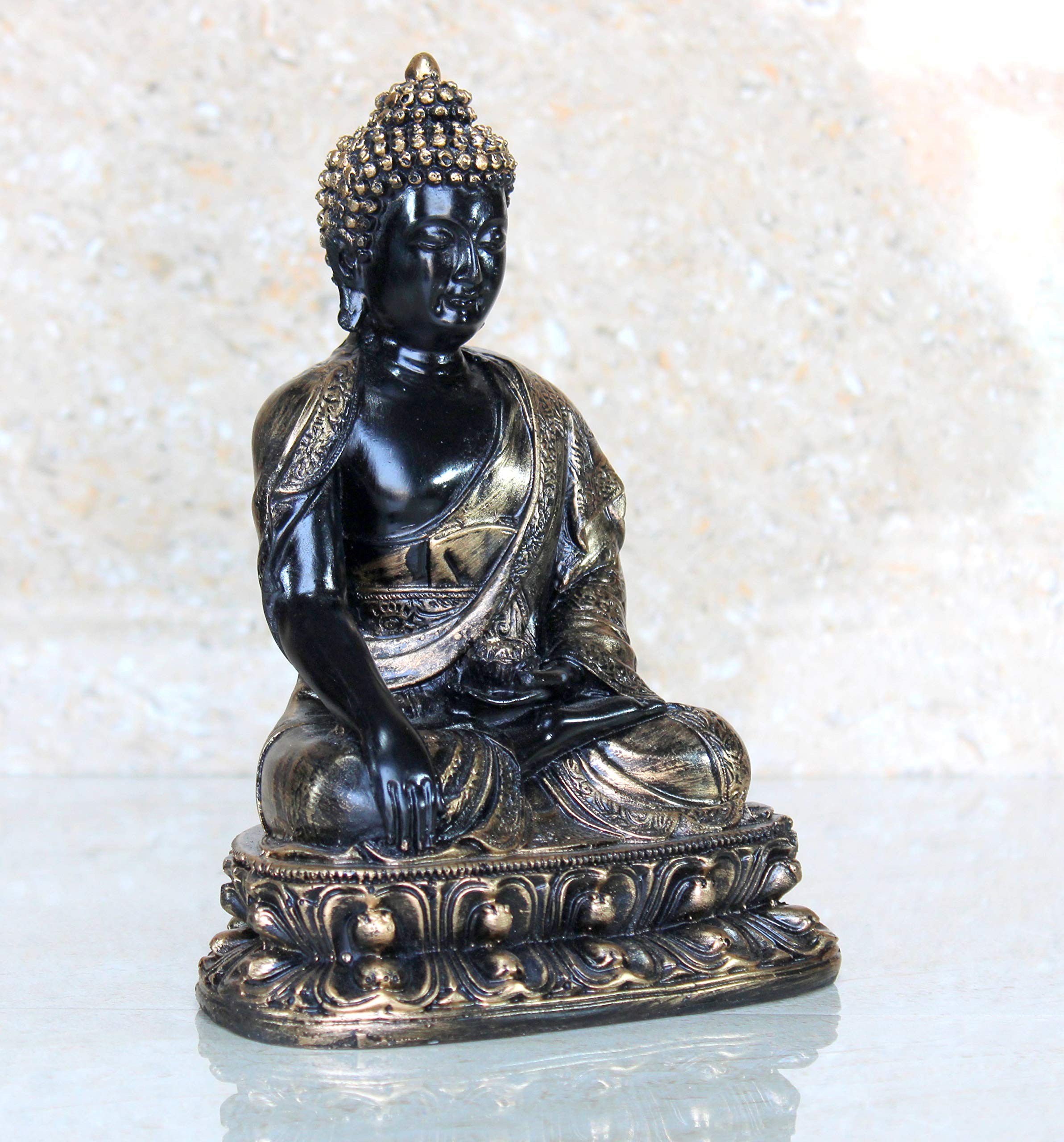 eSplanade Meditating Buddha Statue for Home Decor | Resin Sitting Buddha Showpiece for Living Room, Office Table or Desk, Shelf | Tibetan Buddhist Idol | Zen and Yoga Figurine
