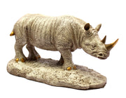 eSplanade Resin Rhinoceros Rhino Sculpture Showpiece Figurine - Home Decor - Beige - 11.9" Inches (Big Size)