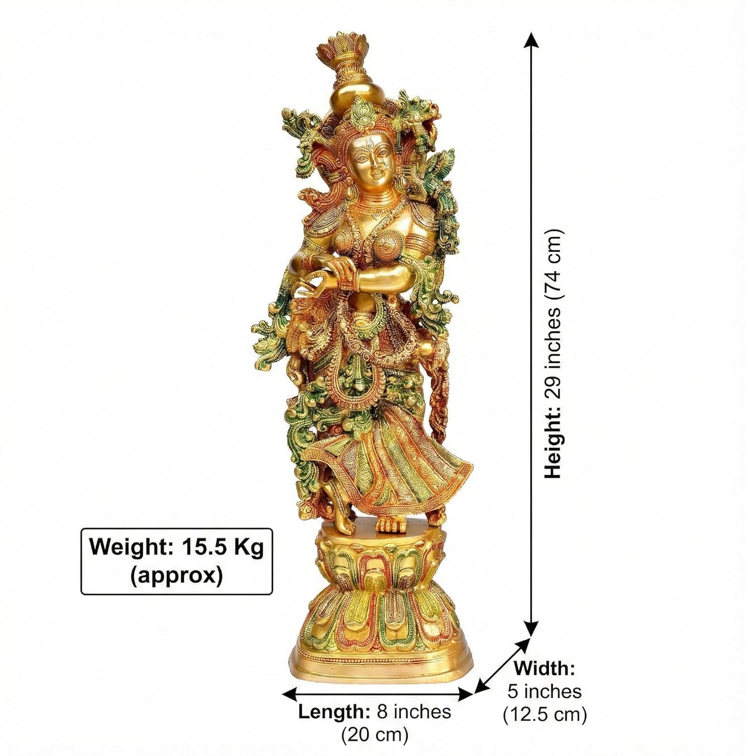 ESPLANADE - Brass Radha - Very Big Size - Brass Radha Murti Idol Statue Sculpture (29") (Very Big Radha)