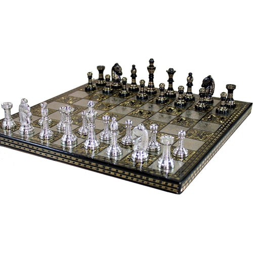 StonKraft Collectible Premium Brass Chess Board Game Set with Brass chess Pieces (14
