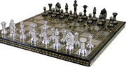 StonKraft Collectible Premium Brass Chess Board Game Set with Brass chess Pieces (14" x 14")