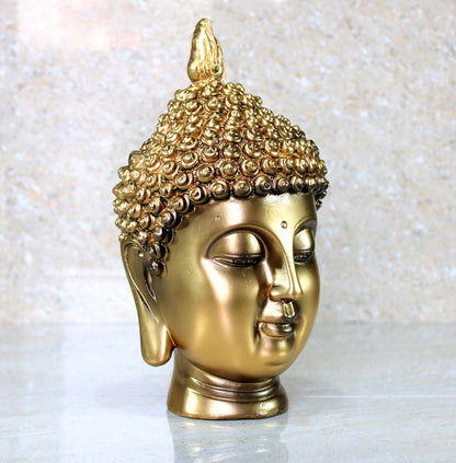 eSplanade Buddha Head Statue for Home Decor | Resin Buddha Face Showpiece for Living Room, Meditation, Office Table Desk, Shelf | Tibetan Buddhist Idol | Zen or Yoga Figurine Gifts | Blue, 12 Inch