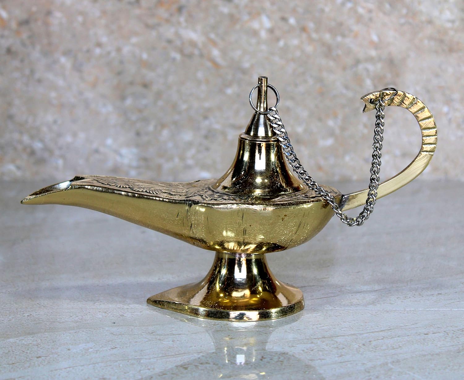 eSplanade - Alladin Lamp in Brass | Alladin & Genie Lamp | Novelty item | Classic Vintage Collectible Lamp - Home Office Table Decoration & Gift