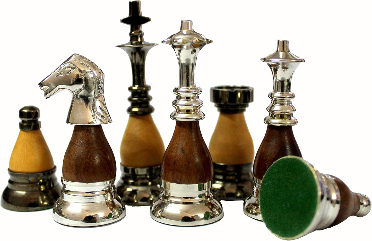 StonKraft Collectible Black & White Marble Chess Board Set + Brass Wooden Chess Pieces Pawns - Decorative Stone Chess - Home DŽcor - 15" Inches