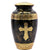 eSplanade Brass Cremation Urn Memorial Jar Pot Container | Full Size Urn for Funeral Ashes Burial | Holy Cross Printed Urn | Black - 10" Inches