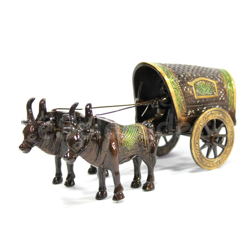 eSplanade Brass Vintage Bullock Cart Showpiece | Home Decor | Brass Decorative.