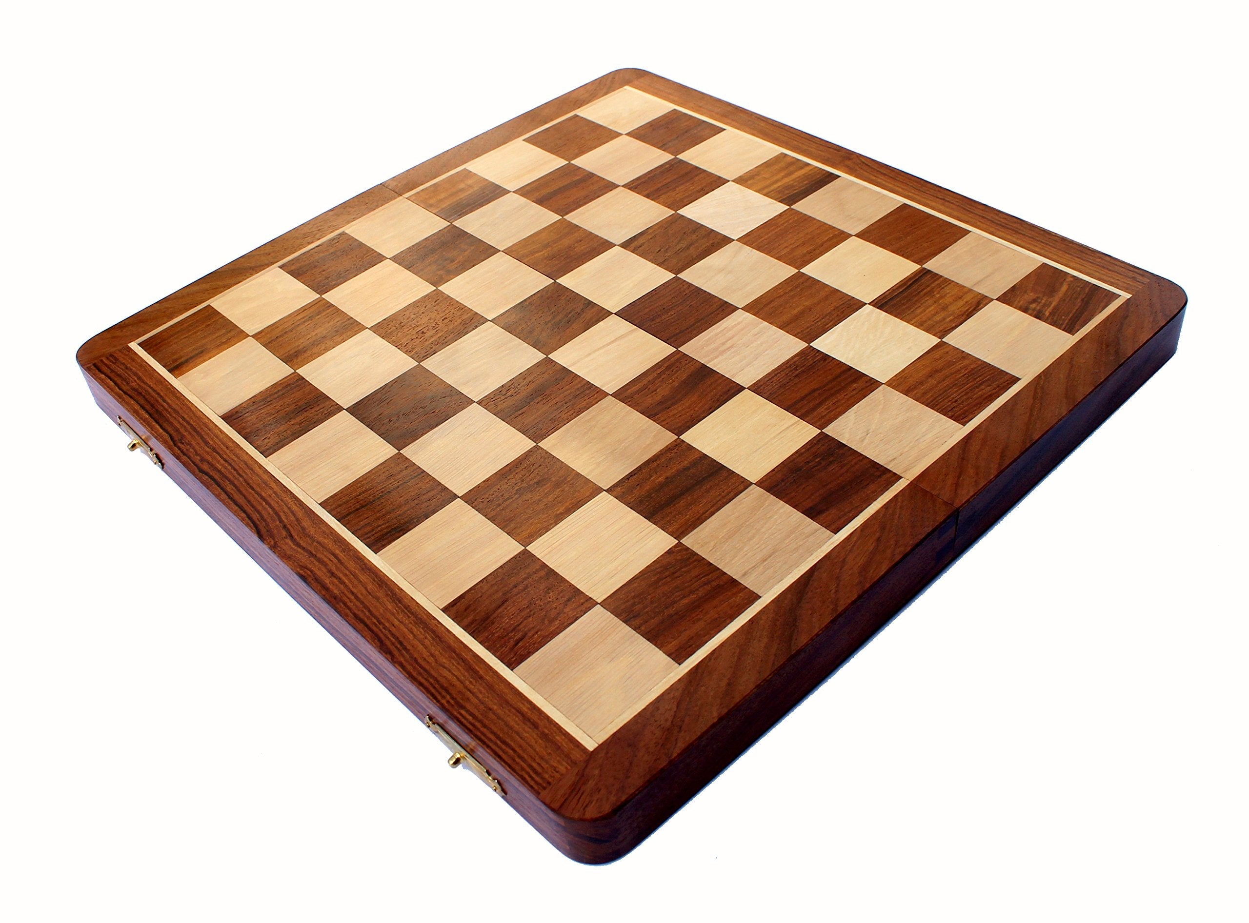 StonKraft Wooden Chess Board Without Pieces for Professional Chess Players - Appropriate Wooden & Brass Chess Pieces Chessmen Available Separately by Brand (14", 16",21"- Acacia Wood)