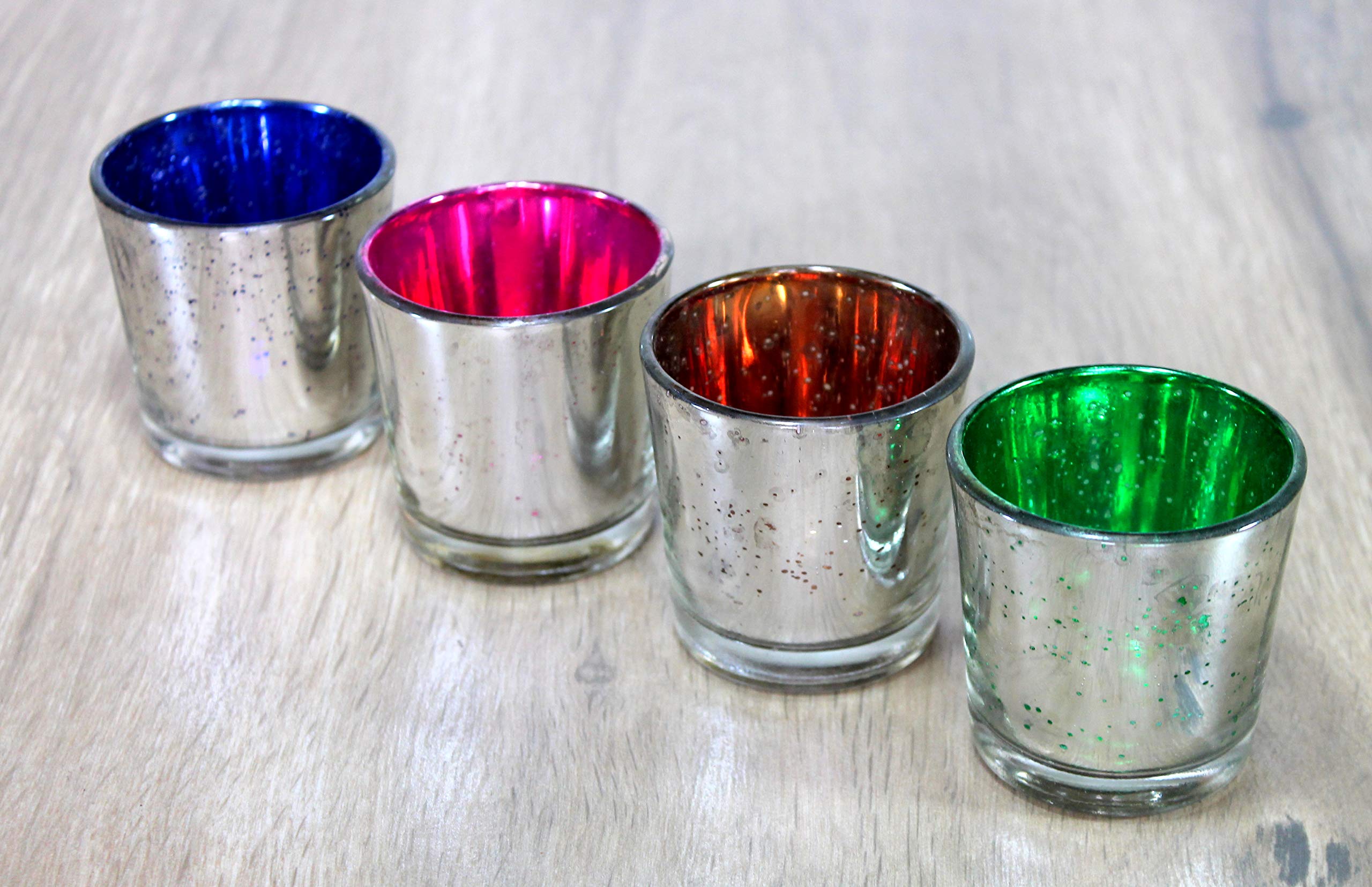eSplanade Tealight Holders, Tea Light Holder Votive Candles Holders (Glass Tealight Set of 4)