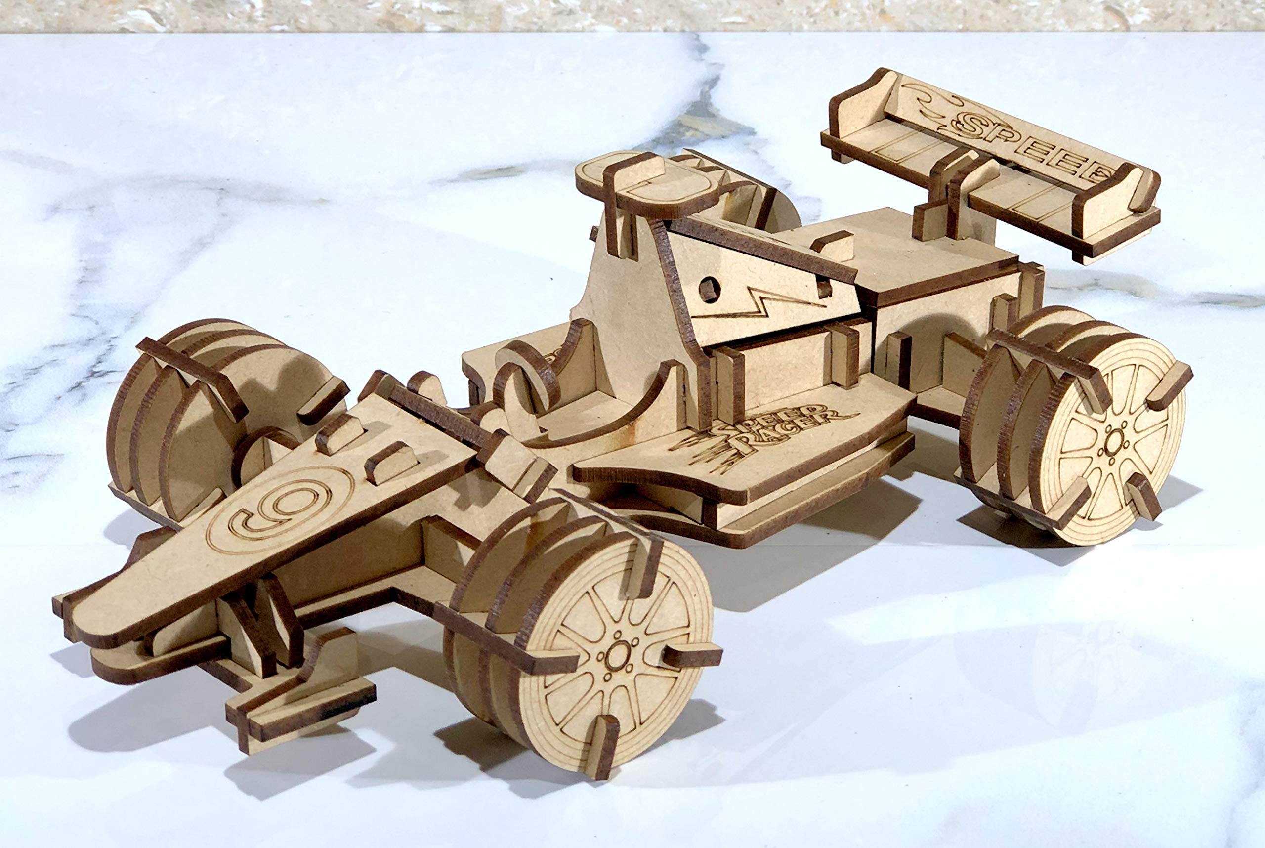 StonKraft 3D Wooden Puzzle Car - Wooden, DIY Kit, Build Your own, Construction Toy, Modeling Kit | MDF Toys Car