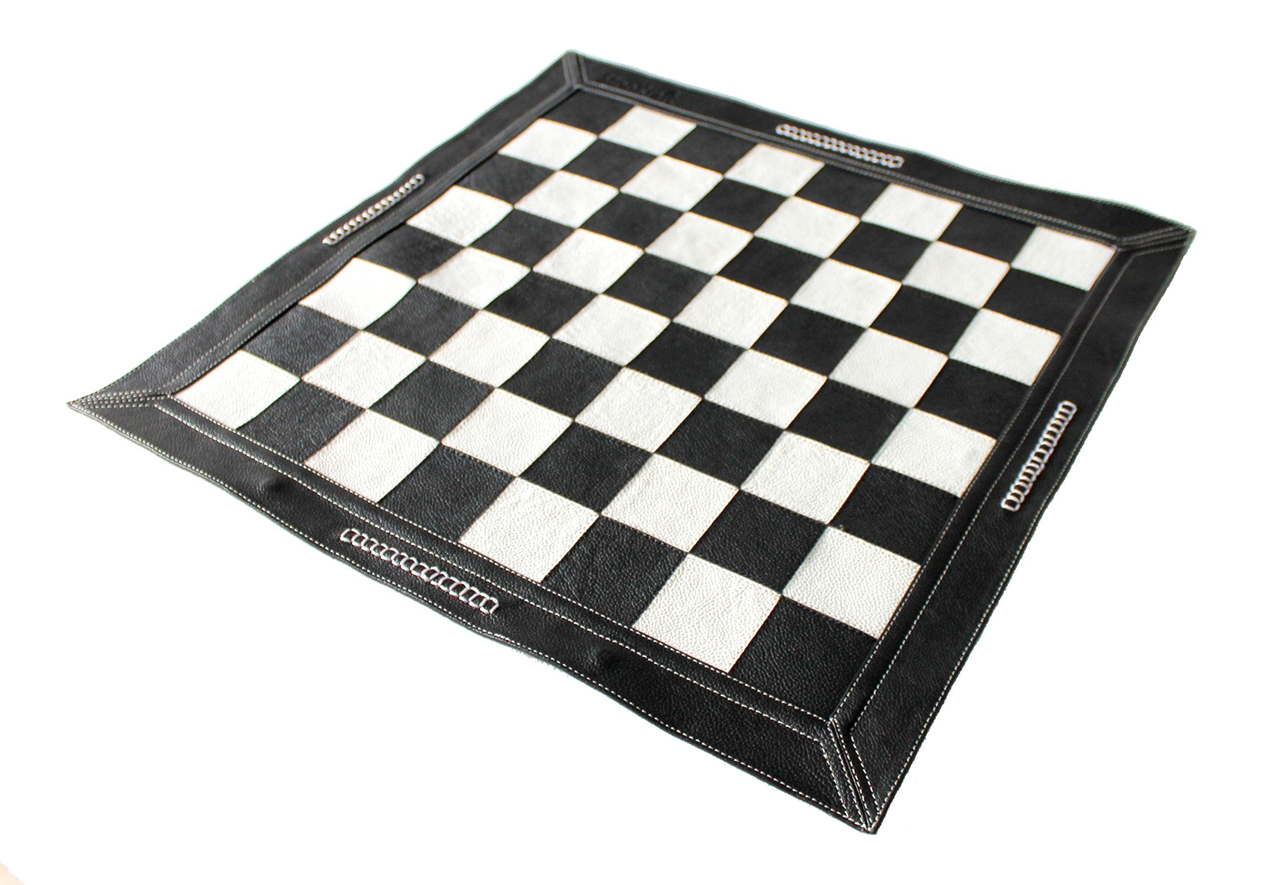 Stonkraft - 19" x 19" - Genuine Suede Leather Chess Board  | Roll-up Chess | Tournament Chess