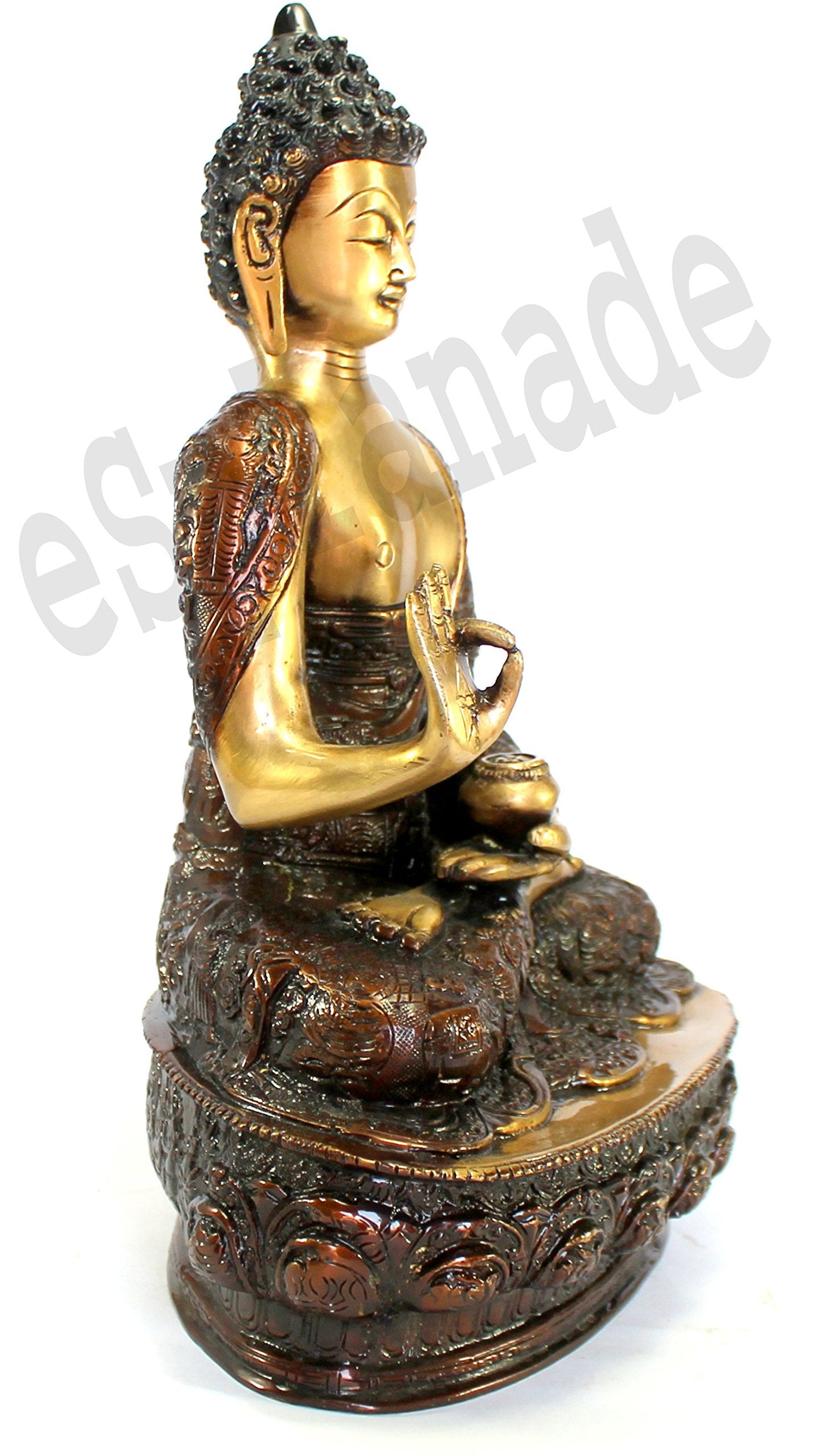 eSplanade Brass Buddha - Meditating Buddha - Showpiece | Home Decor | Brass Metal idol Statue Figurine Murti (Buddha Resting Big)