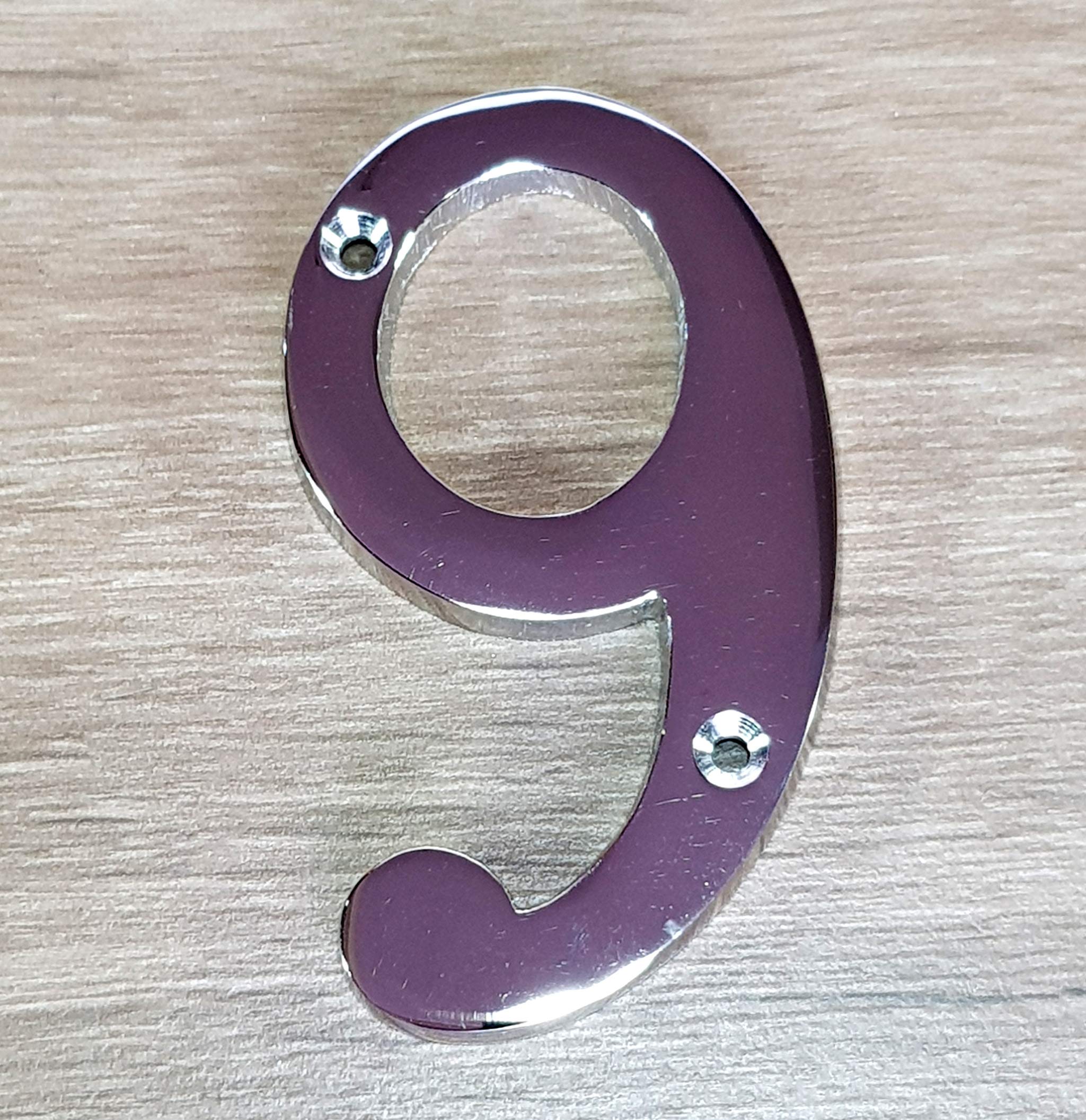 eSplanade 4" Brass House Hotel Door Number Plaque Sticky Numeric Numerical Digit 0-9