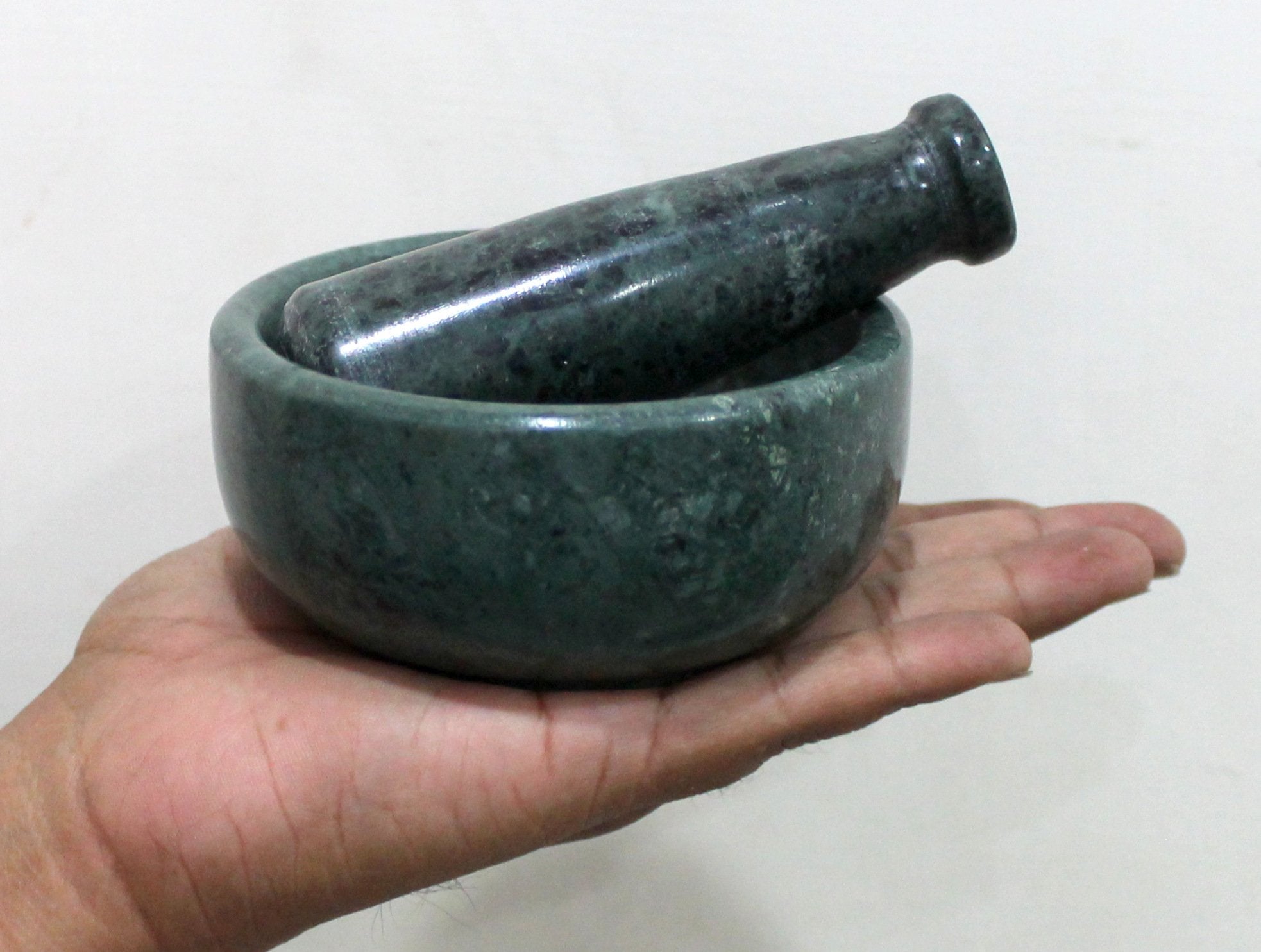 KLEO Natural Stone Mortar and Pestle Set as Spice Grinder, Medicine Masher - Okhli and Musal (All Colours)