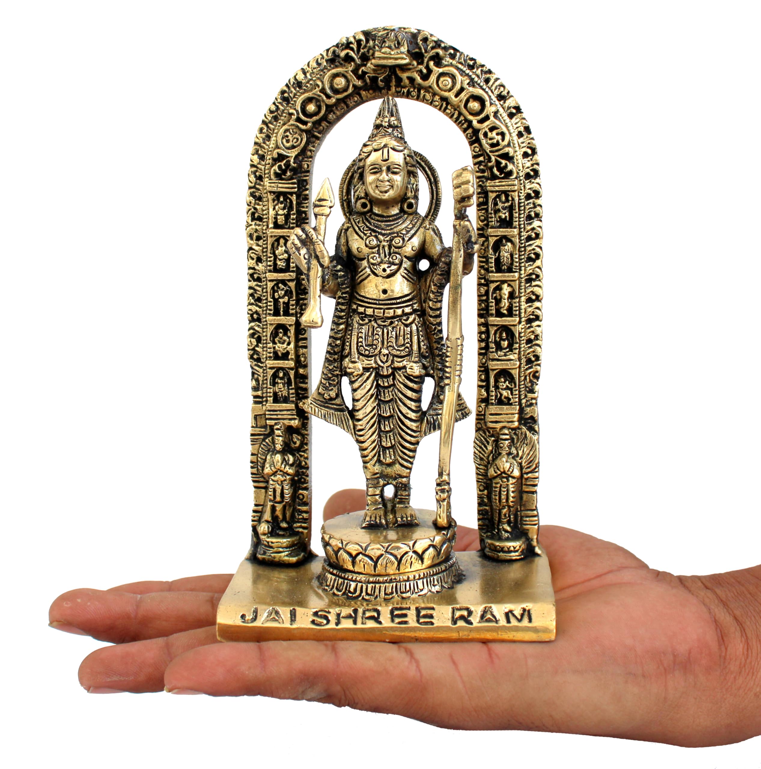 ESPLANADE Brass Ram Lalla Shri Ram Ayodhya Temple Murti Idol Statue Sculpture | Golden - 7 Inches