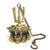 ESPLANADE Brass Peacock Wall Hanging Diya Oil Lamp with Chain - Set of 2 - 3.5" Inches (H) Small - Golden