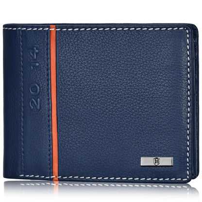 HORNBULL Miller Wallet for Men | Stylist Mens Wallet with RFID Blocking | Wallet Men Genuine Leather Navy | Gift for Men