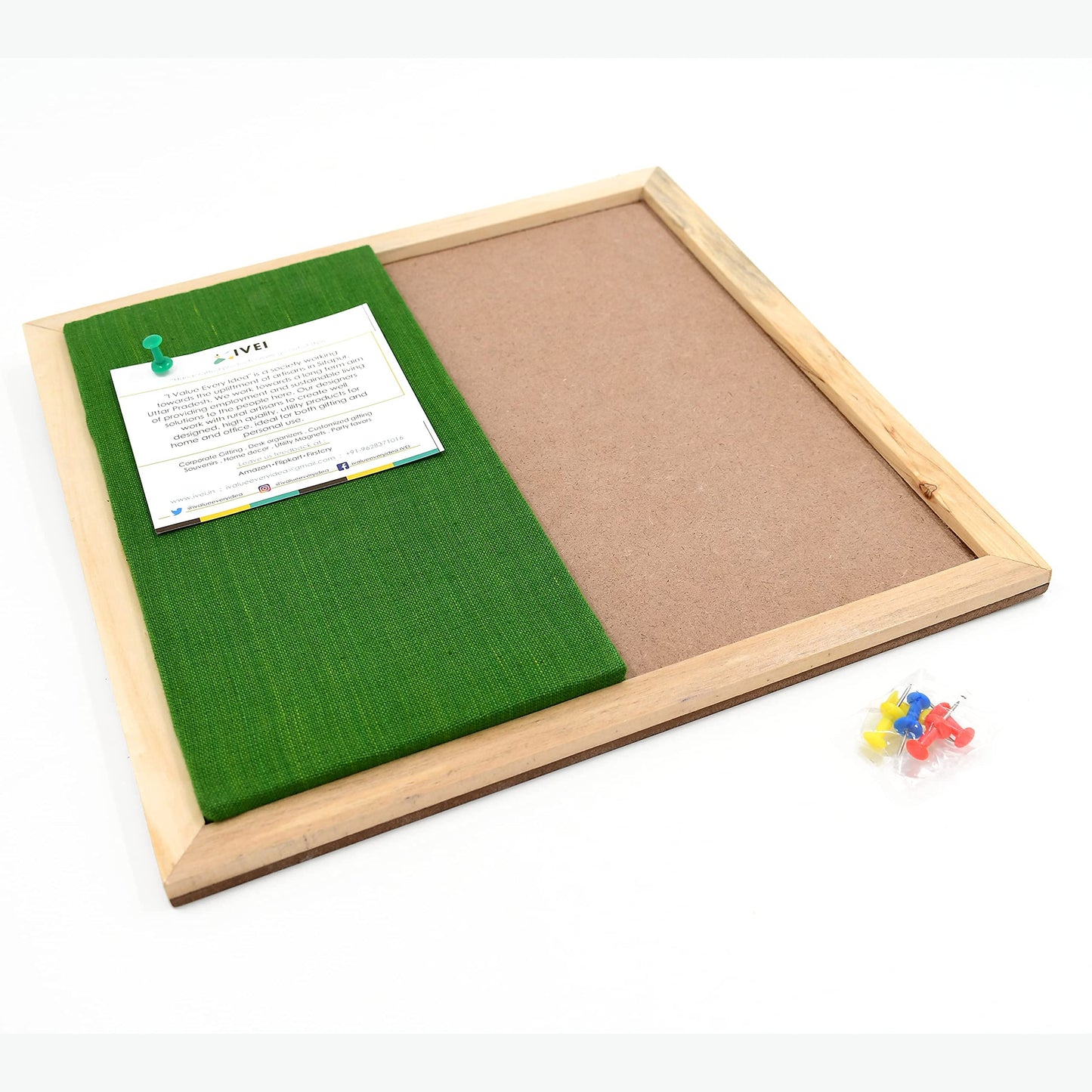 IVEI DIY Pin Board - Green -Wooden Craft - Hobby Board for Painting Wood Sheet Craft, Decoupage, Resin Art Work & Decoration