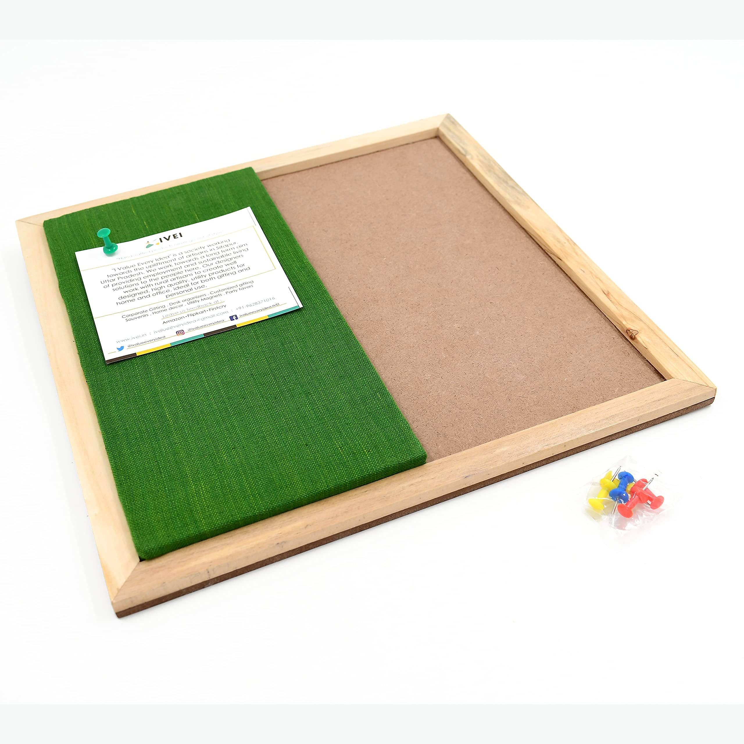 IVEI DIY Pin Board - Green -Wooden Craft - Hobby Board for Painting Wood Sheet Craft, Decoupage, Resin Art Work & Decoration