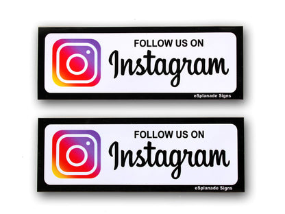 eSplanade Instagram Sign Sticker Decal Instagram (9" x 3") - Set of 2