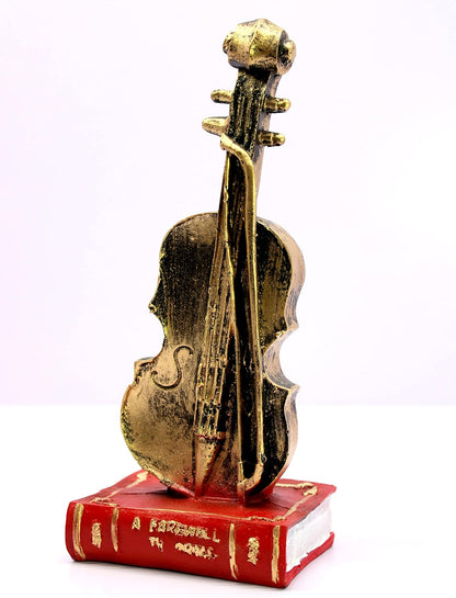 eSplanade Resin Violin Showpiece Statue Sculpture Figurine - Home Decor - 9.4" Inches - Multicolour