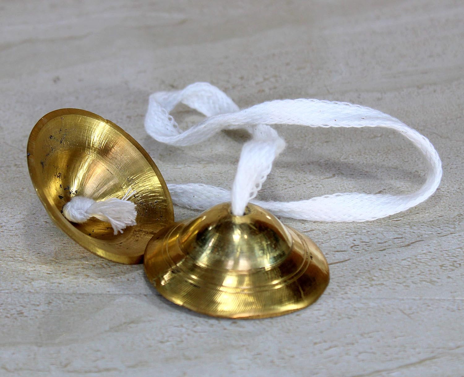 eSplanade Brass Manjeera set Clash Cymbals Hand Cymbals - 3" & 2.4" Inches Dia. - Golden