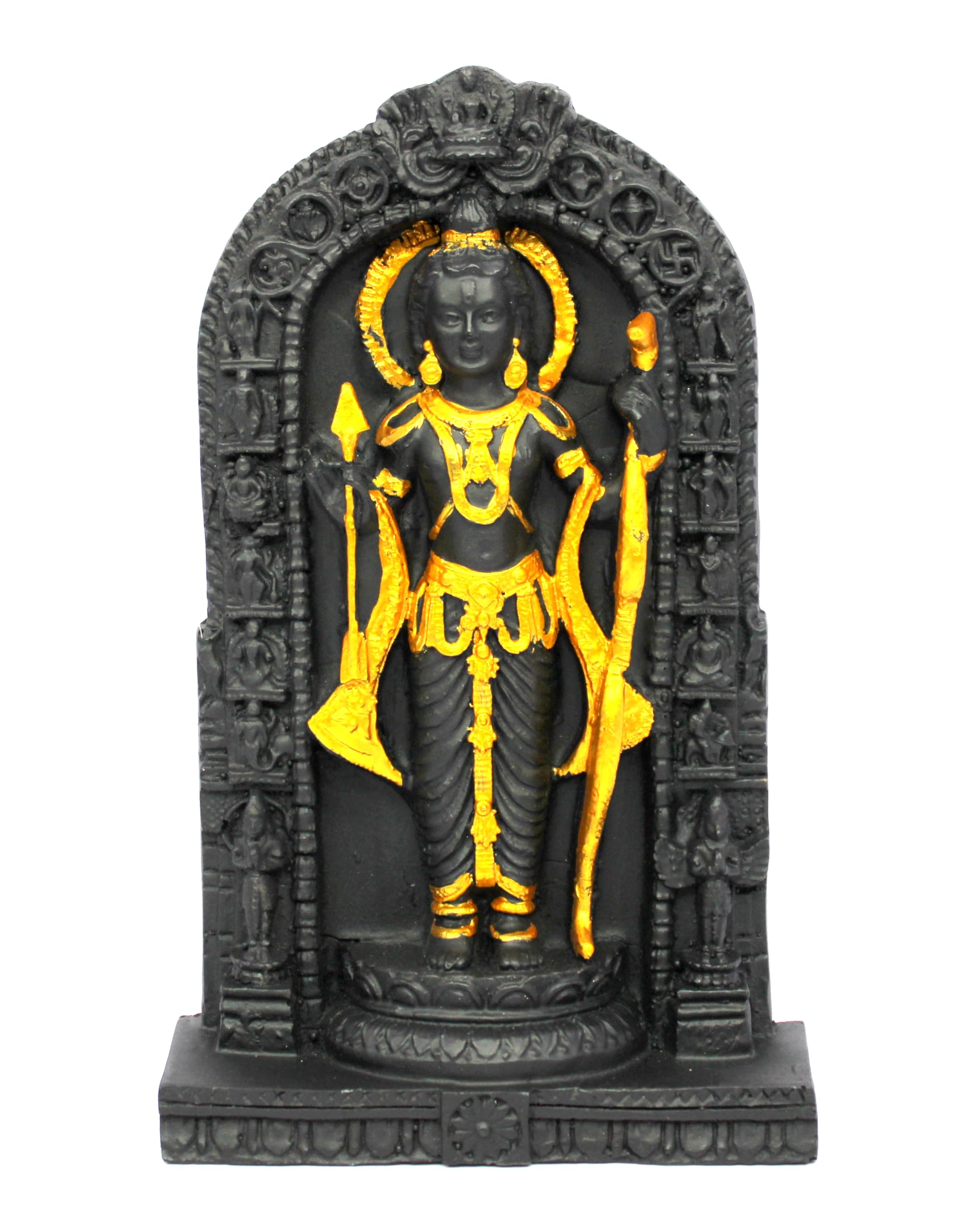 ESPLANADE Resin Ram Lalla Shri Ram Murti Idol Ayodhya Temple Statue Sculpture Decorative Idols (8.5 Inch Height) (Black)