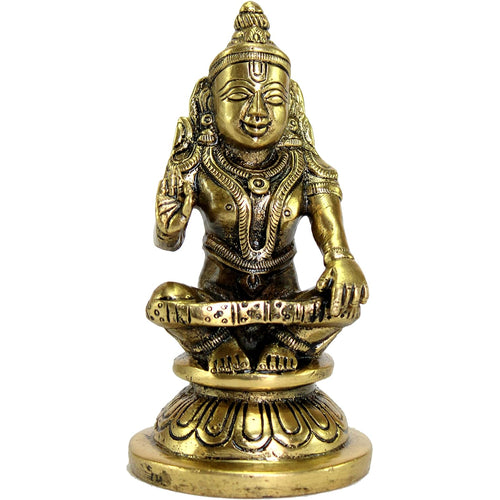Brass Shiva Parvati - 2.25 inches | Brass Shiv Parivar Shiva Bholenath Shankar Parvati Ganesh/Ganesha Nandi Family Murti Idol Statue Sculpture (small size)
