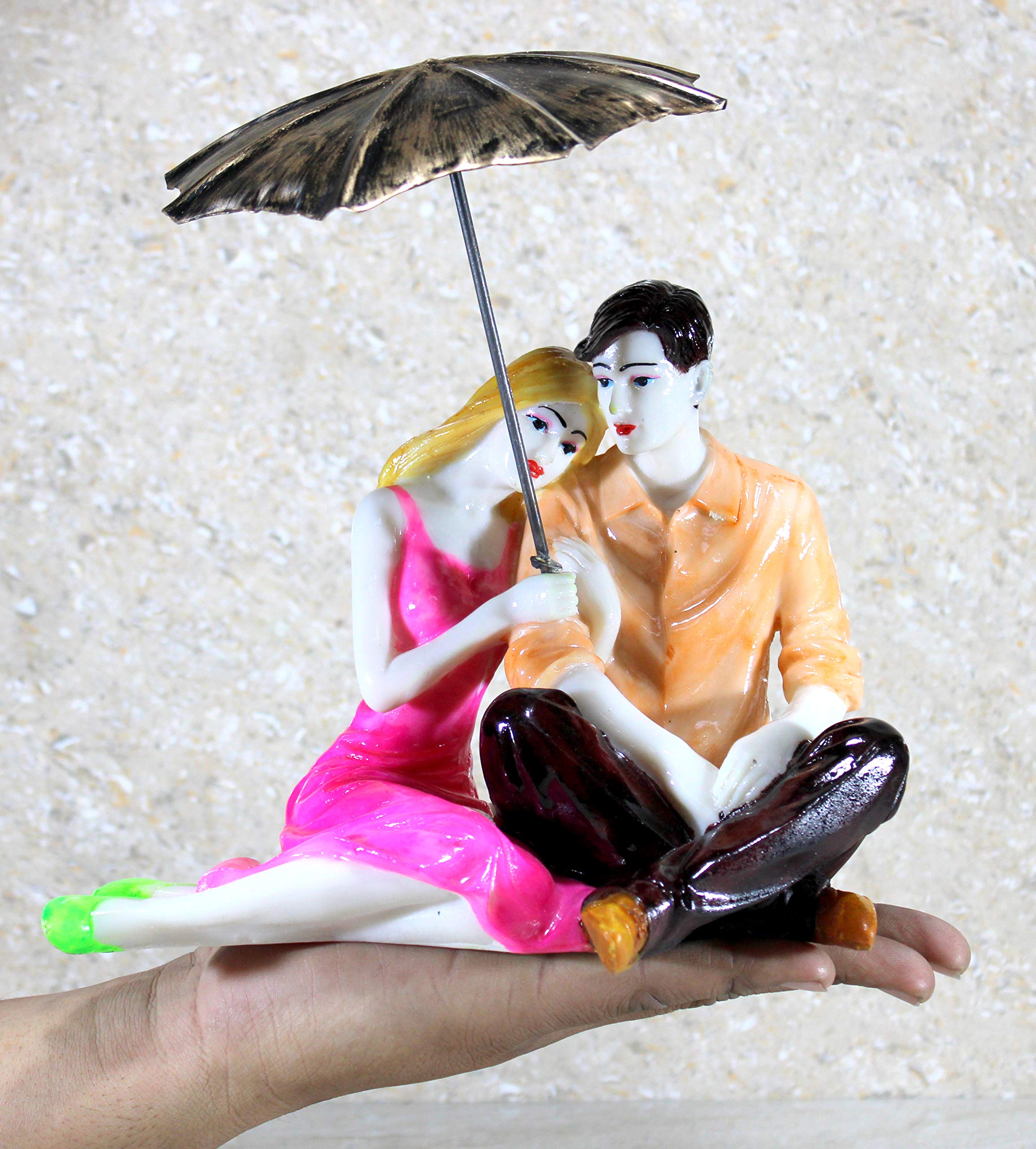 eSplanade Love Couple with Umbrella Showpiece Murti Idol Statue Sculpture (7")