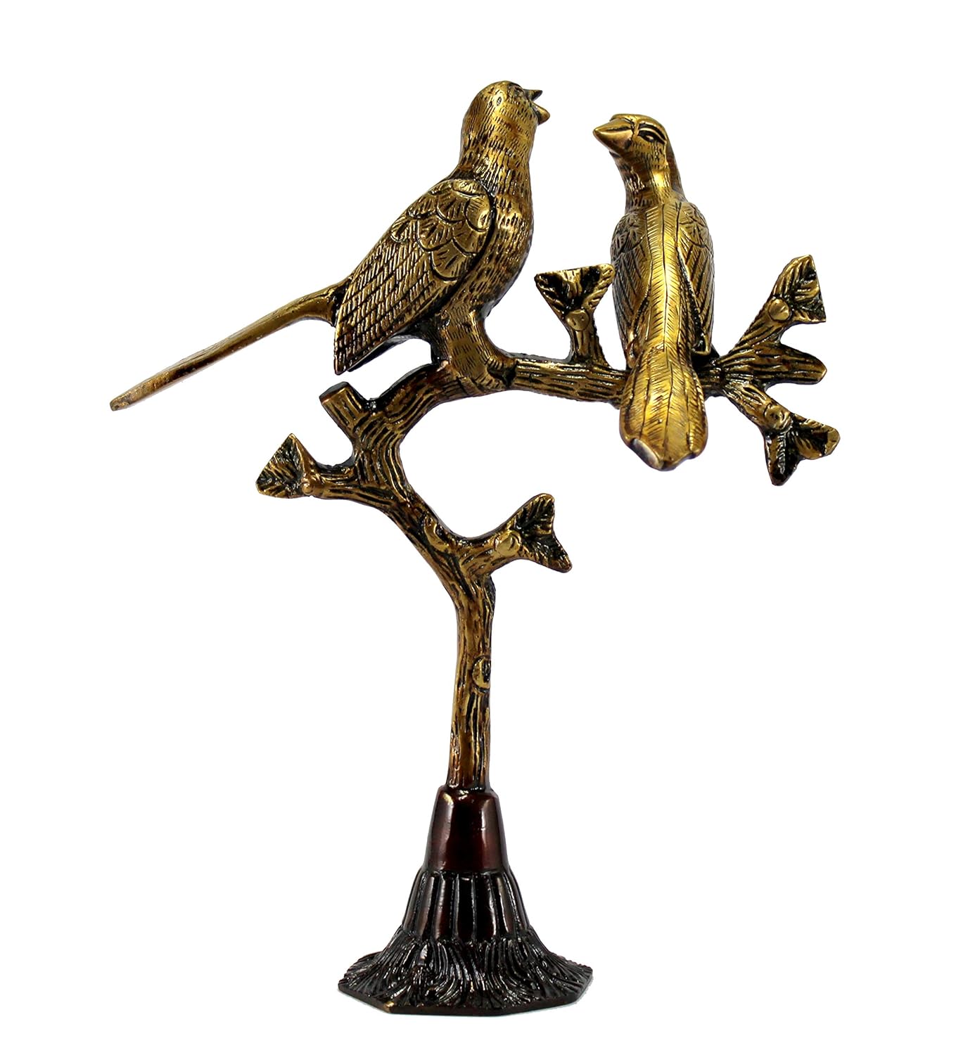 ESPLANADE Brass Love Birds Showpiece | Bird Statue Romantic Couple Gift Decorative Showpieces Items (Golden)