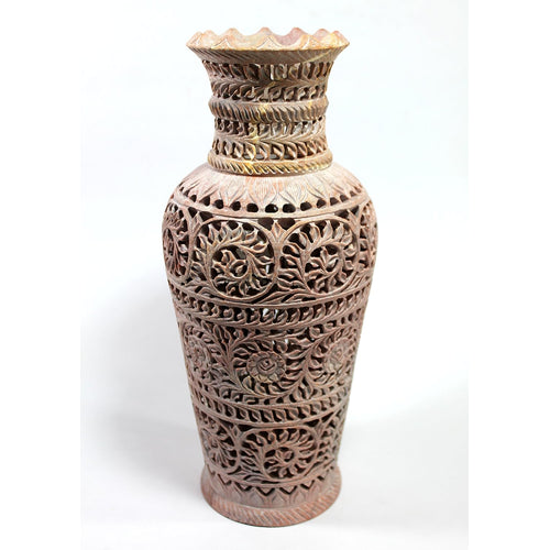 Stone Flower Vase Pot (12 Inches),Marble, Marble