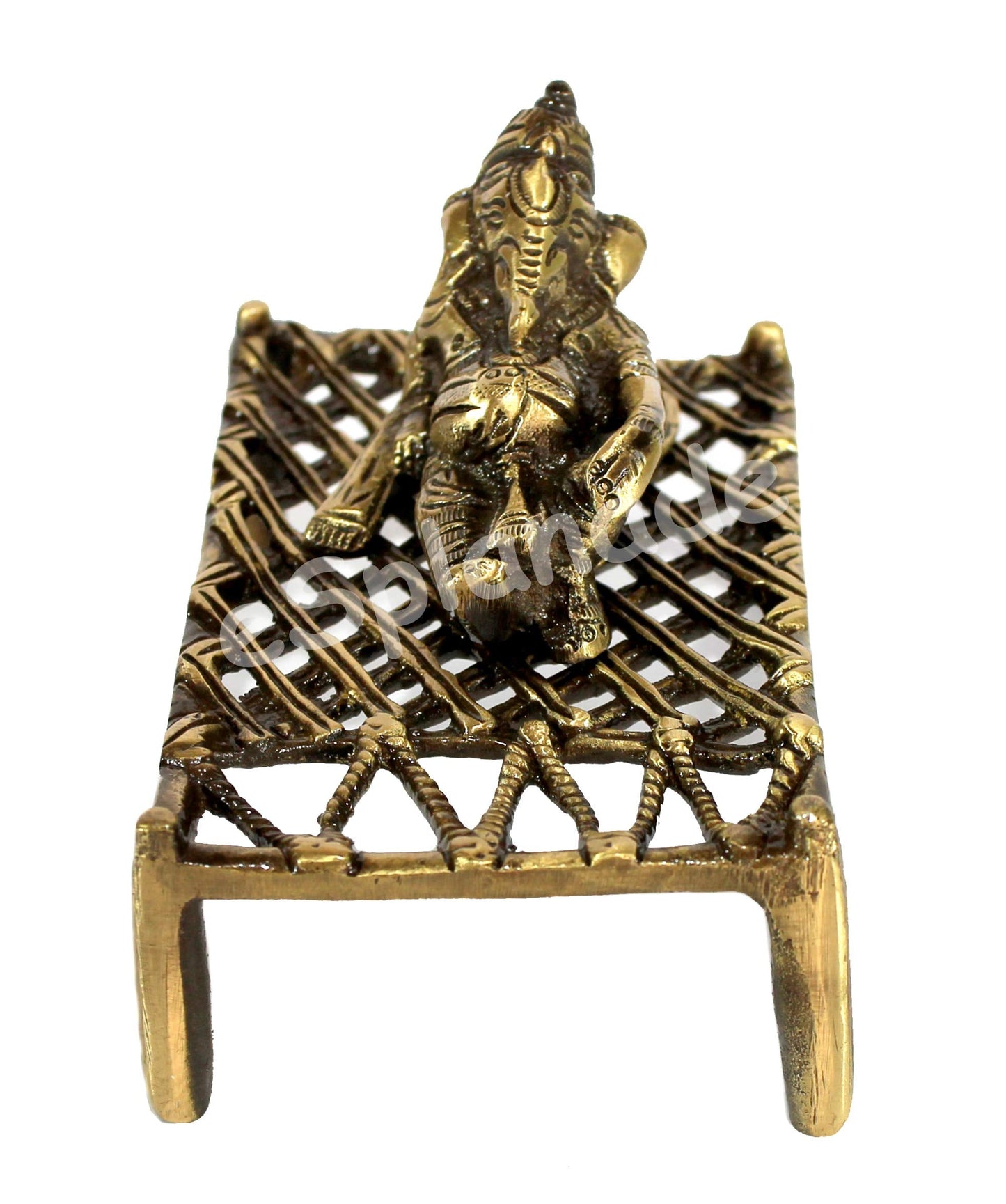 eSplanade 8" Brass Ganesha in Antique Finish | Pooja Puja Ganesh Ganesha Ganpati Ganapati Murti Idol (4.5" Ganesh)