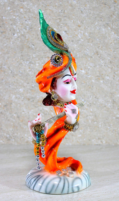 eSplanade Resin Lord Krishna with Cow Murti Idol Statue Sculpture (10")