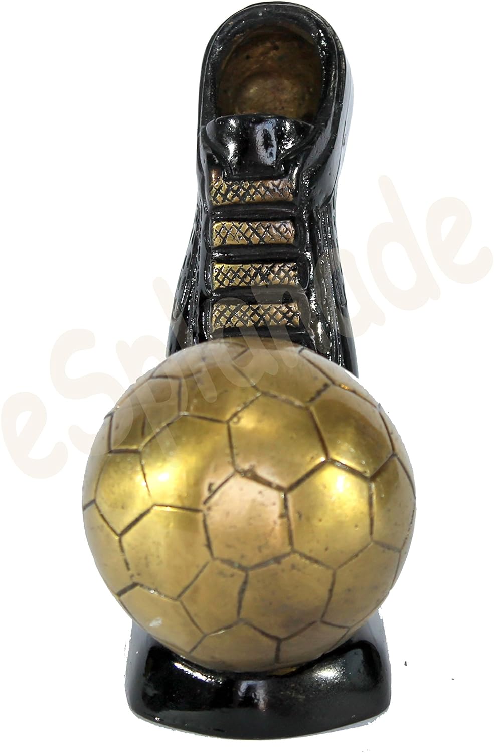 Brass Decorative Soccer Ball and Shoe Showpiece | Home Decor | Brass Sculpture | World Cup Golden Boot Trophy Look-alike | European Golden Shoe Look-alike