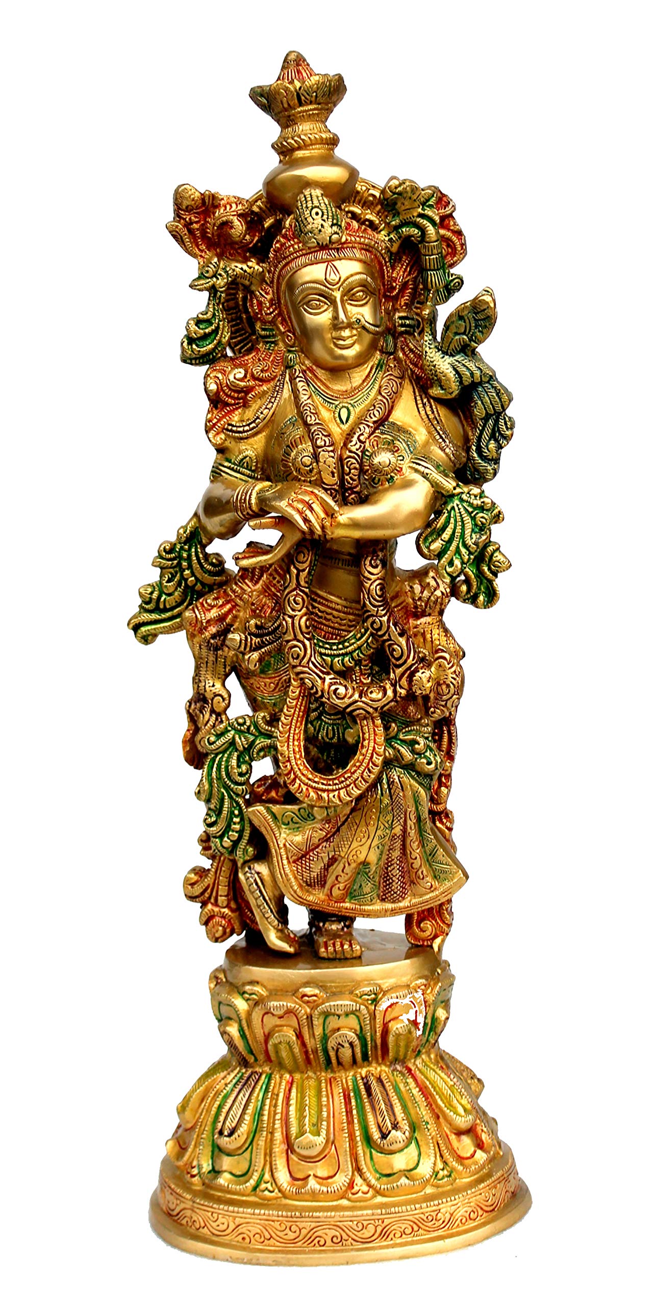 eSplanade - Brass Radha Krishna - Big Size - Brass Radha Idol Statue Sculpture (21") (Krishna Antique)