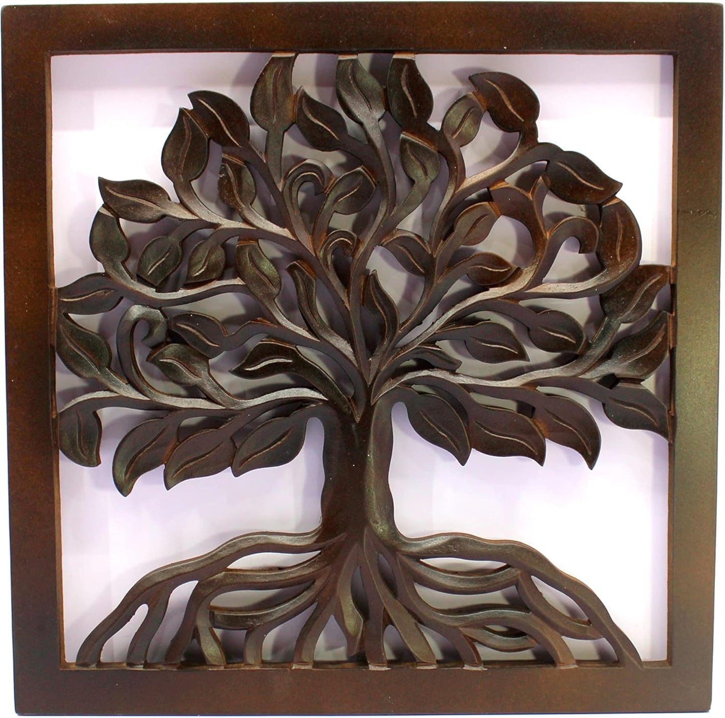 eSplanade Tree of Life Wall Hanging Showpiece | Decorative Items - Home Decor | Wood - Brown - 16" Inches