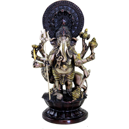 eSplanade Brass Heramba Ganapati Statue - 11.75 inches | Home Decor | Ganesh Ganesha Ganapathi Murti Idol