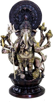 eSplanade Brass Heramba Ganapati Statue - 11.75 inches | Home Decor | Ganesh Ganesha Ganapathi Murti Idol