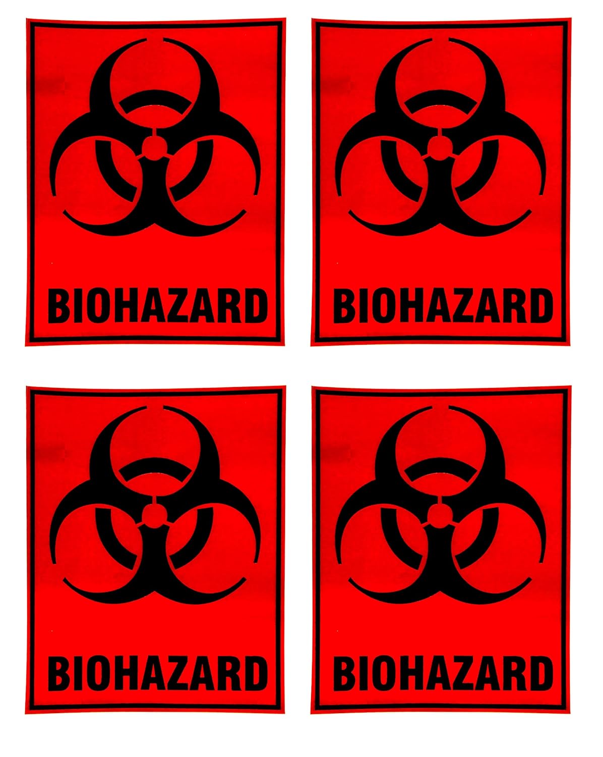eSplanade Biohazard Biological Hazard Danger Safety Warning Sign Decal Sticker - Easy to Mount Weather Resistant Long Lasting Ink (Size 5" x 4")