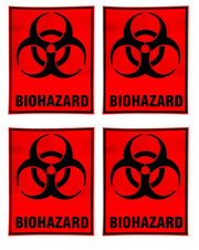 eSplanade Biohazard Biological Hazard Danger Safety Warning Sign Decal Sticker - Easy to Mount Weather Resistant Long Lasting Ink (Size 5" x 4")