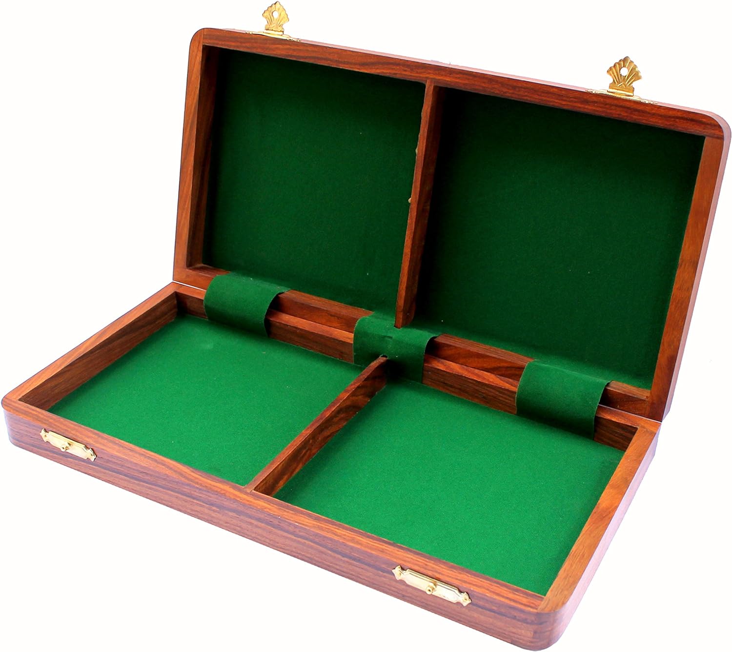 StonKraft 14" X 14" Wooden Chess Game Board Set + Brass Chess Pieces (Roman Figures)