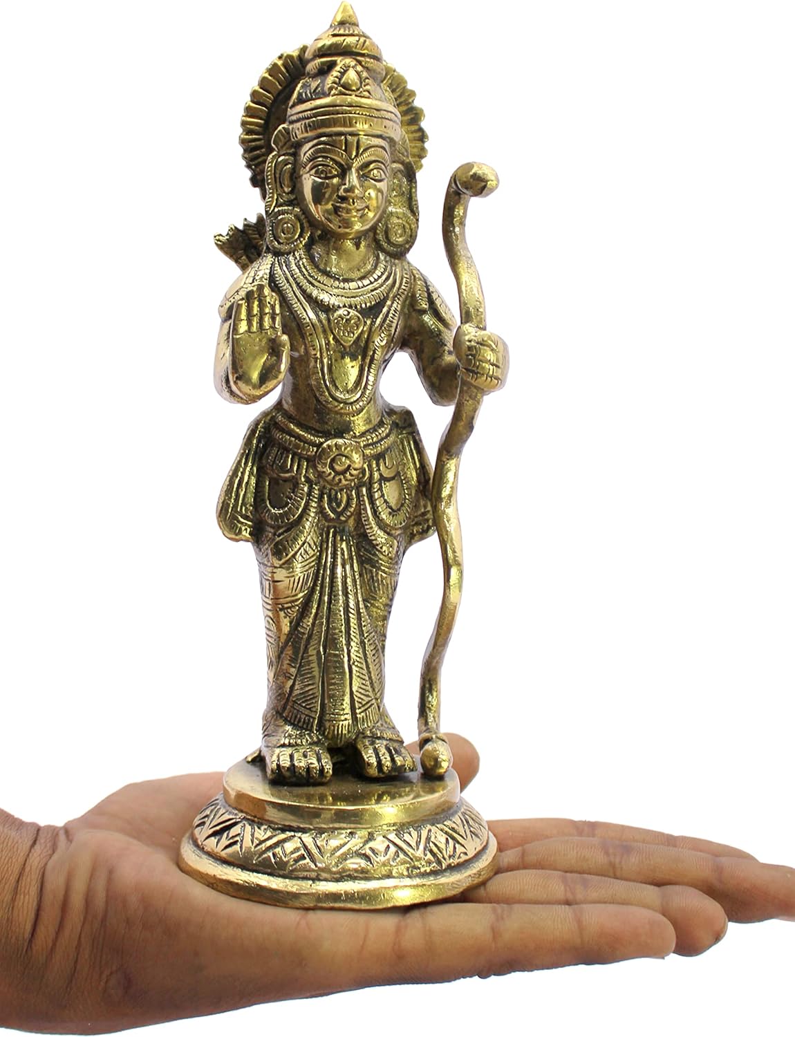 ESPLANADE Brass Shri Ram and Sita Maa Murti Idol Statue Sculpture | Decorative Items - Home Decor | Golden - 7.5" Inches