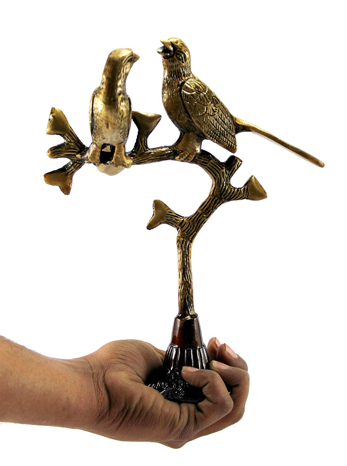 ESPLANADE Brass Love Birds Showpiece | Bird Statue Romantic Couple Gift Decorative Showpieces Items (Golden)