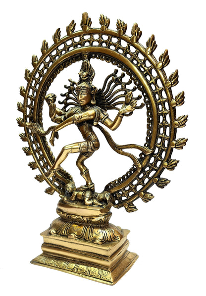 eSplanade Brass Natraj Statue Idol Sculpture Shiva - Nataraj The Lord of Dance Natrajan (17" Inches Big Size)