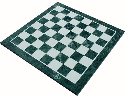 StonKraft Collectible Green Marble Stone Chess Board without Pieces Pawns - Decorative Stone Chess - Home DŽcor - 20" Inches