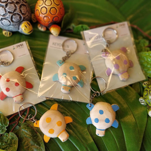 IVEI Wooden Turtle/Camera Key Ring - Set of 3 /Key Chains/Bag Charms/ Party Favors