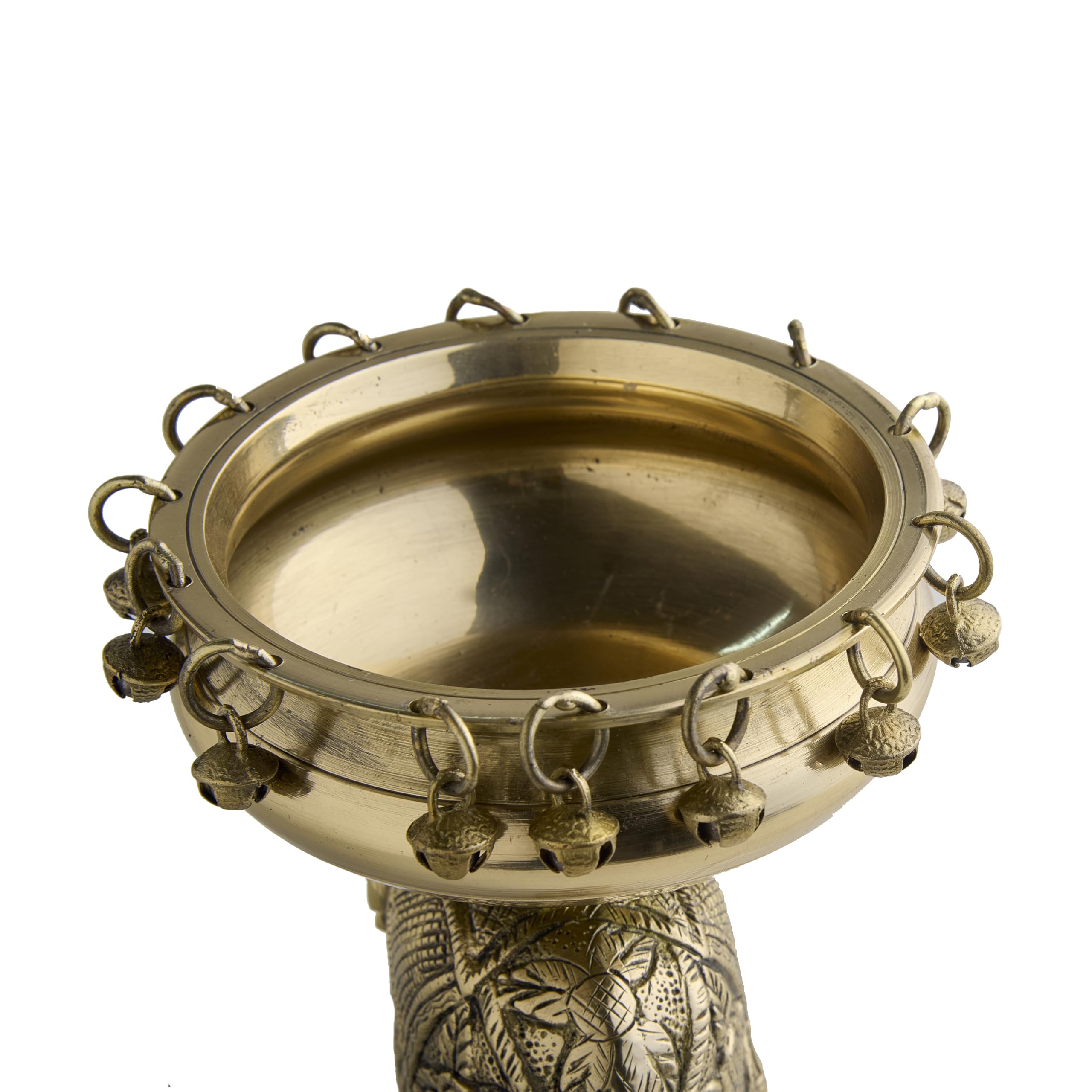 ESPLANADE Brass Elephant Urli Bowl – Traditional Home Décor Showpiece for Floating Flowers, Candle Lamps, Temple Room & Diwali Festive Decoration – Ethnic Elephant Sculpture Bowl