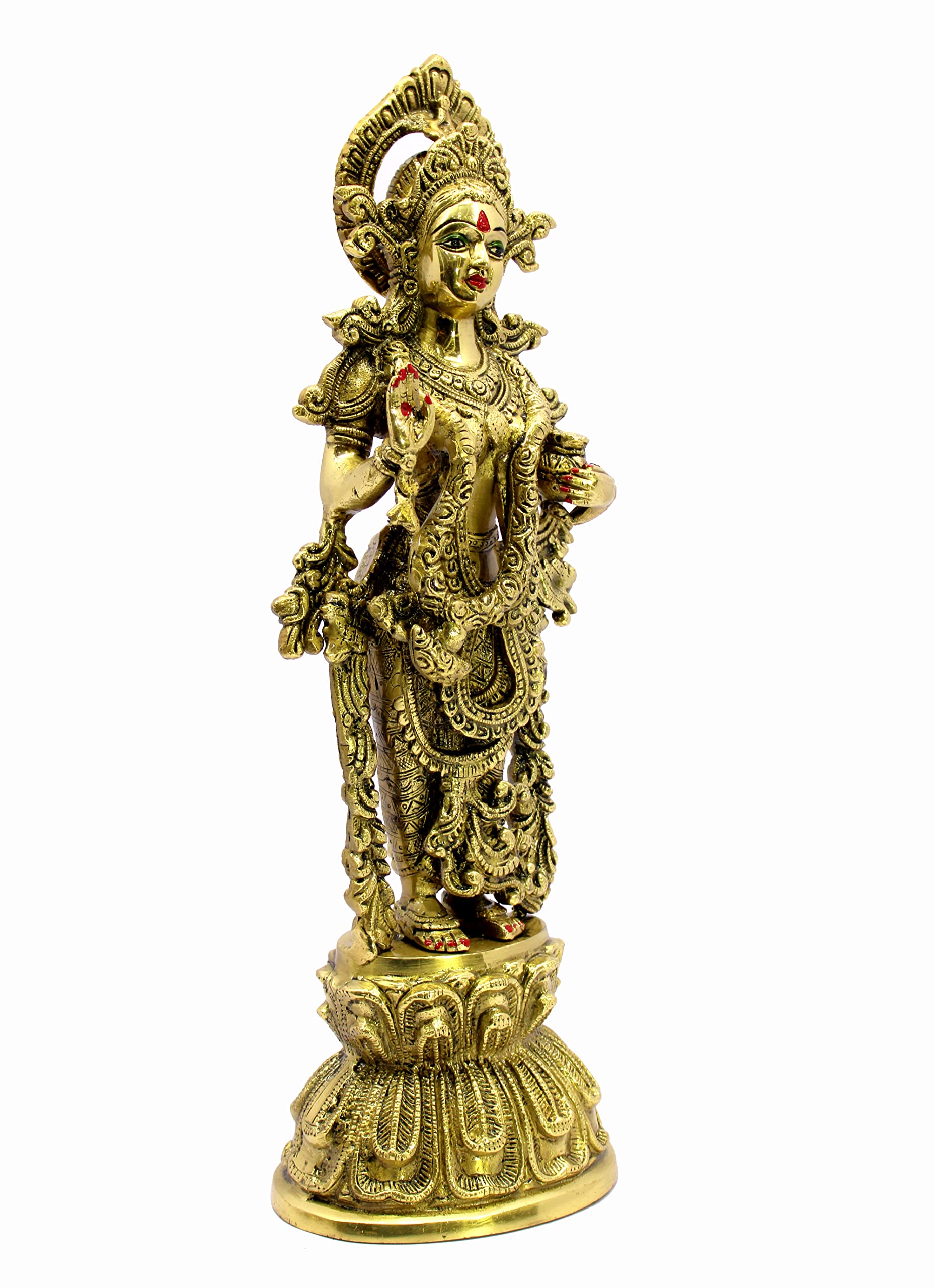 eSplanade Brass Radha Murti Idol Statue Sculpture - Golden - 18" Inches - Big Size