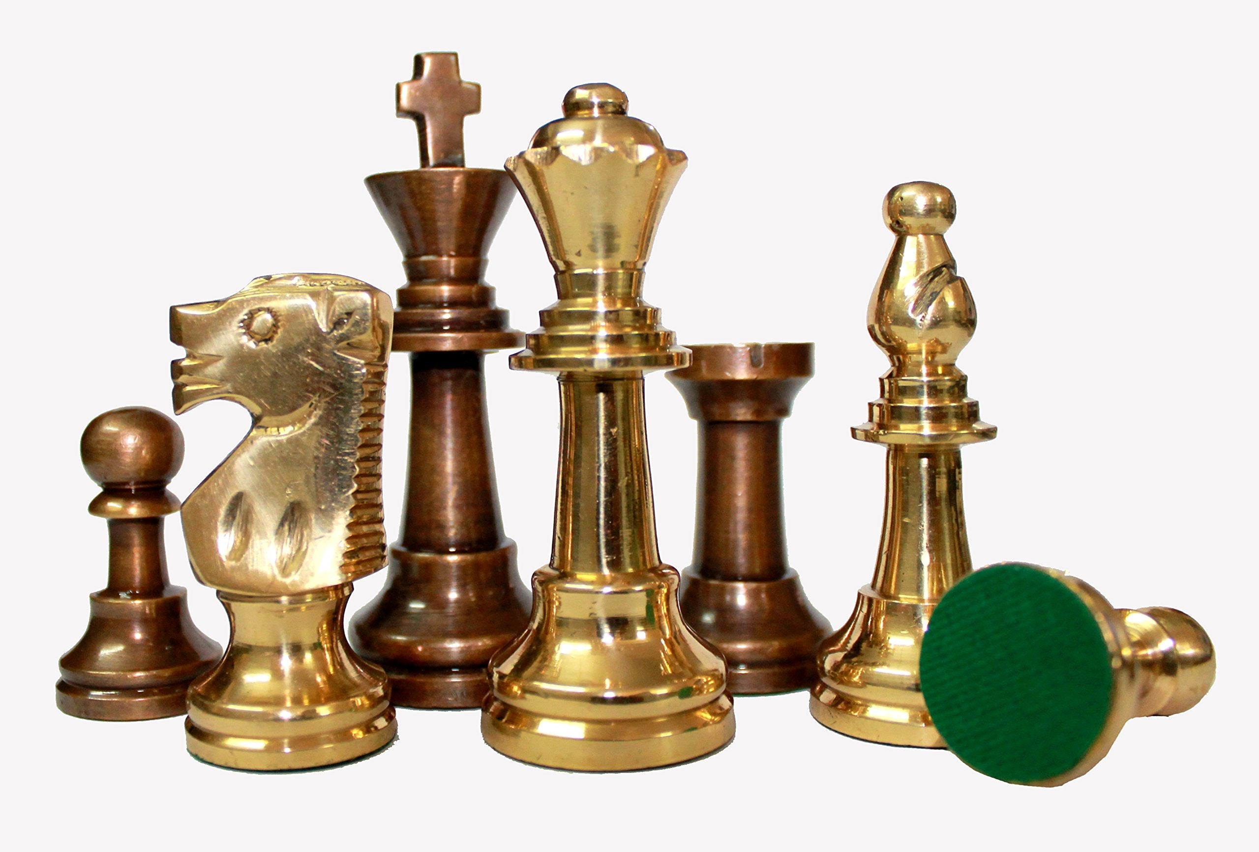 StonKraft Brass Wooden Chess Pieces Pawns Chessmen Figure Figurine Pieces Coins